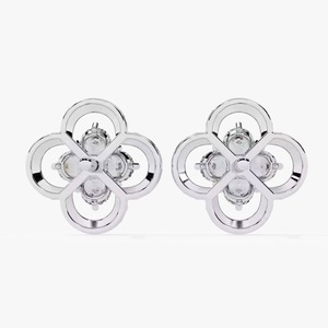 Boucles d'oreilles personnalisées en or rose avec diamant pour anniversaire, cadeau de fiançailles, fête et occasion de mariage Boucles d'oreilles en diamant - Product Image 2
