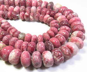 ลูกปัดทูลไลท์สีชมพูธรรมชาติ คุณภาพสูง ทรงรอนเดล ขัดเงา ขนาด 8-9 มม. ความยาว 10 นิ้ว สำหรับทำเครื่องประดับ จี้ สร้อยคอ - Product Image 4