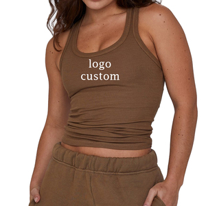 Fabriqué en usine de haute qualité respirant femmes coupe décontractée confortable gilet personnalisé femmes tissu côtelé Fitness Sport débardeur - Product Image 4