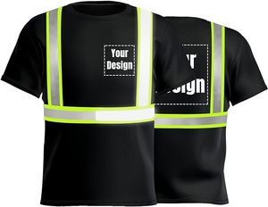 Chemises de travail bleu foncé haute visibilité, uniformes, chemises de sécurité réfléchissantes, rapides avec logo personnalisé - Product Image 4