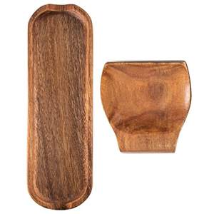 Porte-cuillère en bois d'acacia naturelle, traitement carbonisé, antidérapant, en Silicone, parfait pour une taille personnalisée, prix bon marché avec polissage - Product Image 1
