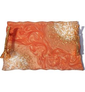 ถาดเสิร์ฟเรซินอีพ็อกซี่ทำมือพร้อมด้ามจับโลหะเป็นมิตรกับสิ่งแวดล้อมสำหรับร้านอาหารอาหารเช้าบริการน้ำชาน้ำผลไม้ - Product Image 2