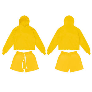 Ensemble short et sweat à capuche personnalisé avec logo d'usine, 100 % coton, décontracté, 2 pièces, pour homme, 2026 - Product Image 4