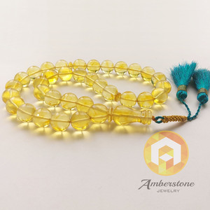 ลูกประคำสีเหลืองอำพันมะนาว33เม็ดสวดมนต์อิสลาม59.6กรัมมิสบาฮา - Product Image 1