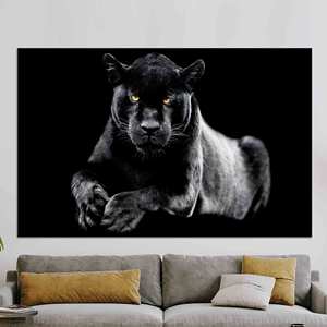 Tableau sur toile Panthère Noire : Décoration murale moderne style ferme, toile imprimée, toile encadrée - Product Image 1