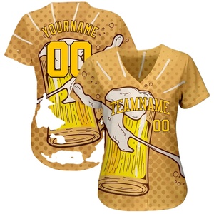 Dernier design de maillot de baseball personnalisé, unisexe, 100% polyester, séchage rapide, col en V, manches courtes, logo personnalisé, nom de l'équipe - Product Image 1