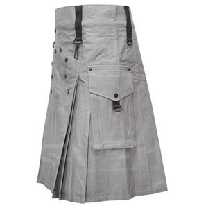 COSH KILTS Kilt utilitaire tactique robuste en coton gris avec sangles de taille réglables et plusieurs poches fonctionnelles - Product Image 4