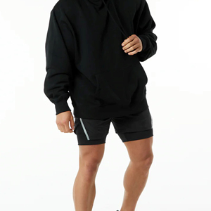 Pantalones cortos para correr informales para hombre al por mayor con logotipo personalizado, pantalones cortos de cintura media teñidos lisos para entrenamiento, gimnasio, deportes atléticos, servicio OEM - Product Image 2