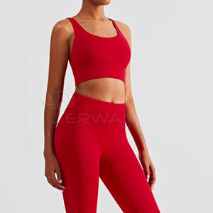 Ropa de entrenamiento informal para mujer, ropa deportiva para gimnasio, nuevo estilo, conjunto de Yoga de gran tamaño con cierre de cintura elástica, patrón sólido transpirable - Product Image 4
