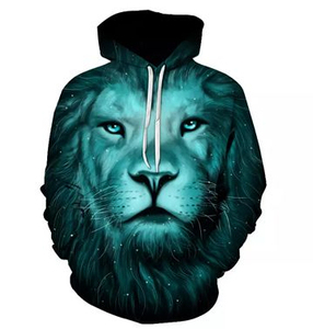 Sudadera con Capucha para Hombre, Diseño 3D de León, Sublimación, Tejido de Punto, Poliéster, Moda Otoñal - Product Image 4