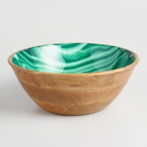 Tazón de madera de mango ecológico con un hermoso diseño único para servir ensaladas y sopas agrega estilo a cualquier Decoración de cocina - Product Image 2