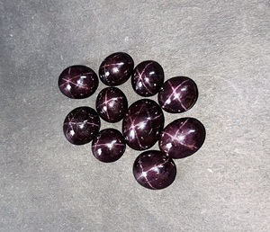 Anillo de granate natural de grado AAA + cabujón liso suelto seis líneas forma de granate de estrella tamaño personalizado hermoso anillo de estrella mezcla de piedra, - Product Image 5