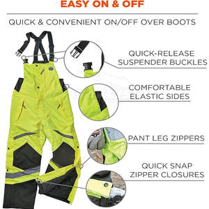 กางเกงเอี๊ยมสะท้อนแสงแบบกันน้ำสำหรับงานก่อสร้างและงานถนน - Product Image 6