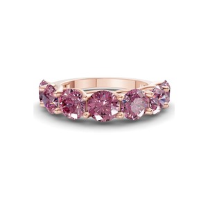 Timeless Purple Round Band Lab Grown Diamond 1.00 Ct Tw 14K Solid Gold Purple Color VS Clarity 7 Diamond Deep Regal Fancy Hue - Product Image 3