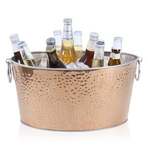 Cubo de bebidas galvanizado para el hogar para fiestas, Enfriador de bebidas de acero inoxidable, cubo de hielo para organizar fiestas, Cubo de bebidas - Product Image 5