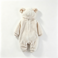 Combinaison bébé en peluche mouton crème personnalisée, combinaison bébé à capuche en polaire agneau, combinaison costume animal mouton pour nouveau-né