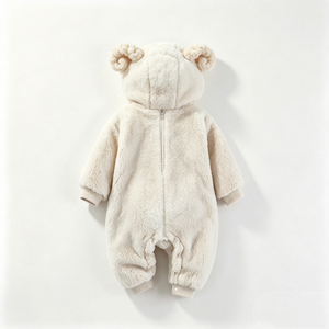Combinaison bébé en peluche mouton crème personnalisée, combinaison bébé à capuche en polaire agneau, combinaison costume animal mouton pour nouveau-né - Product Image 5