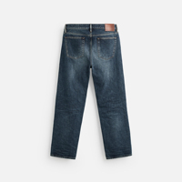 Jean en denim délavé coupe droite classique pour homme, couleur unie, décontracté, durable, en coton, ODM, streetwear, tenue de bureau, taille mi-haute