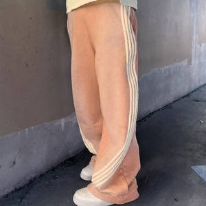 Pantalon de survêtement en coton mélangé à rayures incurvées pour hommes pantalon de survêtement à jambe droite léger et décontracté Baggy Jogger WAKIN WEAR - Product Image 5