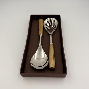 ชุดช้อนสลัด 2 ชิ้น ผิวขัดเงา สแตนเลส พร้อมกล่องคุณภาพสูง สำหรับใช้ในบ้านและร้านอาหาร - Product Image 2