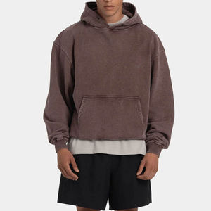 Meilleures ventes, prix raisonnable, faible MOQ, sweats à capuche pour hommes en denim délavé, vente en gros, respirants, légers, écologiques - Product Image 1