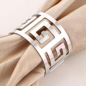 ห่วงใส่ผ้าเช็ดปากอลูมิเนียมคลาสสิกขนาด5ซม. อุปกรณ์เสริมที่ทนทานสำหรับโรงแรมร้านอาหารงานปาร์ตี้ในครอบครัวสำหรับใช้ในชีวิตประจำวัน - Product Image 5