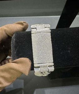 Synthetic Lab Grown Round Diamond 925 Sterling Silver <b>White</b> Gold Plated 22MM 8 Inches G Color <b>Bracelet</b> & Bangle - Product Image 6