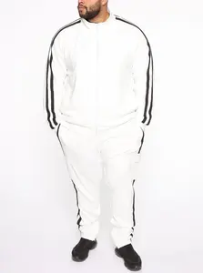 Mens Custom Clothing Men 3 Stripe Fleece <b>Full</b> <b>Zip</b> <b>up</b> <b>Hoodie</b> Custom Rhinestone Tracksuit - Product Image 2