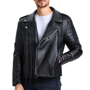 แจ็กเก็ตหนังวัวของผู้ชายทันสมัยมีซิปมีกระเป๋ามีฮู้ดดีไซน์ให้น้ำหนักเบากันลมสำหรับฤดูหนาวสวมใส่ได้ทุกฤดู - Product Image 4