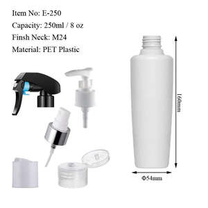 Bouteille de shampooing et d'après-shampooing en plastique PET cylindrique blanc personnalisée de 250 ml (8 oz) avec pompe rechargeable pour lotion corporelle hydratante cosmétique - Product Image 2