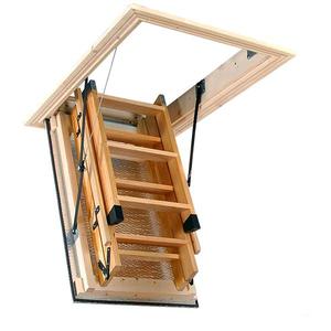 Escalera de Madera Resistente para Ático, Escalera Plegable de Madera para Acceso al Techo - Product Image 1