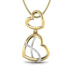 Ishi เพชร14K ทอง droopy หัวใจห้องปฏิบัติการปลูกจี้เพชร - Product Image 1