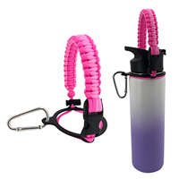 2023 meilleurs vendeurs bouteille d'eau à large bouche faite à la main avec poignée en paracorde tissée personnalisée 12-64oz pour le camping et la randonnée