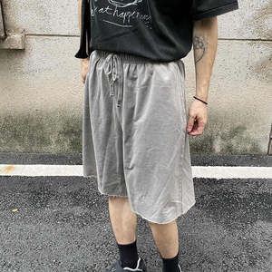 Alta calidad teñido liso Color sólido lavado ácido rodilla 100% poliéster Casual cintura alta cintura elástica secado rápido ropa activa para hombres - Product Image 6