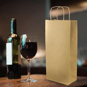 Wholesale Candle & <b>Craft</b> Gift Packaging Pouch Kraft Black Wine Paper <b>Bag</b> for Wine & Food Screen Printing shopping <b>bag</b> - Product Image 4