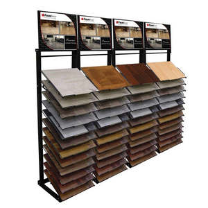 Estante de exhibición de suelo de piedra y azulejo de metal personalizado con fácil montaje y diseño de lujo para sala de exposición - Product Image 3