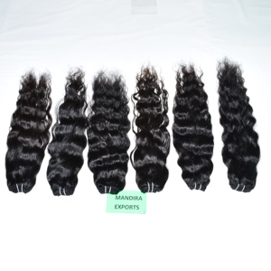 Vente en gros de cuticules alignées naturelles brutes vierges ondulées de couleur noire vendeurs de temple indien extensions de cheveux humains de temple - Product Image 6