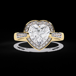 Elegante anillo de diamante cultivado en laboratorio en forma de corazón de 2,00 quilates, anillo de compromiso personalizado de oro de 14K certificado IGI, joyería fina de lujo - Product Image 1