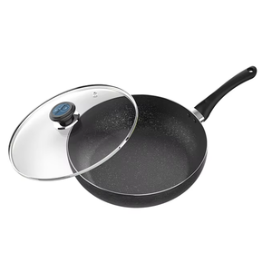 Sunhouse-Poêle à frire écologique de haute qualité, pierre Pro marbre antiadhésive, couvercle en verre pour cuisine moderne - Product Image 1