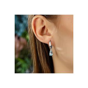 Azuris Fine Dangle Earrings 925 Sterling Silver Drop Stone Style Hecho en Turquía - Product Image 1