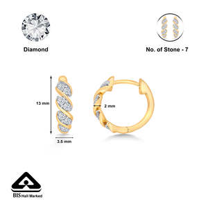 Boucles d'oreilles en or jaune serties de diamants pour femmes - Product Image 5