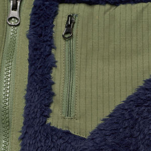 Men's Winter Sherpa Fleece <b>Jacket</b> Breathable Windproof Zipper Closure Stand Collar Casual Wear Wool Material Front Logo - Product Image 5