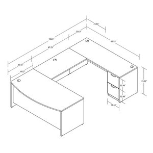 Modular U-Shaped Executive Desk with Engineered Wood Computer Workstation DESK-0089 - Product Image 3
