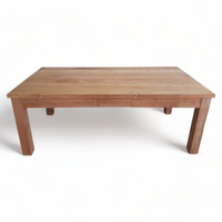 Ensemble de table à manger en teck massif moderne avec bancs et chaises pour restaurant, salon, café