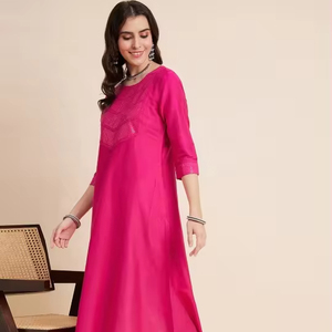 Ropa Étnica India, Kurtis de Rayón Listos para Usar, Estampados, Disponibles en Tallas Grandes, para Damas Indias/Pakistaníes, OEM, Elegantes, Corte en A, Largos - Product Image 1