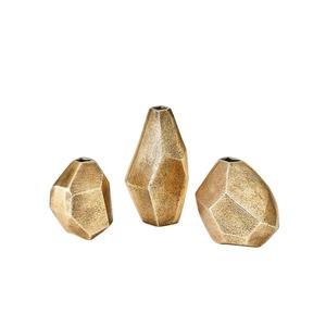 Custom Unique Shape Best Selling <b>Table</b> Top <b>Dining</b> Decoration Golden Small <b>Set</b> of 3 Flower Vases - Product Image 1