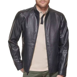 Veste en cuir de couleur de marque pure écologique en gros pour hommes veste en cuir des saisons d'hiver du fabricant à bas prix - Product Image 6