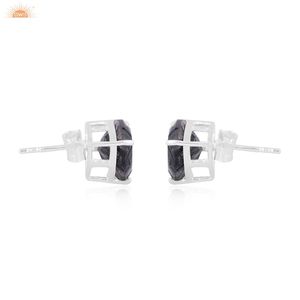 Minimaliste Noir Rutile Véritable Pierre Précieuse Push Back Stud Femmes Boucles D'oreilles Unique À La Main Chaque Jour Boucles D'oreilles - Product Image 4