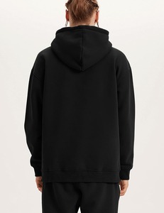 Logotipo personalizado de alta calidad 340 GSM 100% algodón de peso pesado polar invierno Casual de gran tamaño Drop Shoulder Crop Boxy sudaderas con capucha para hombre - Product Image 4