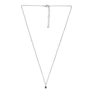 Collar con colgante de perla de amatista de diamante solitario de 0,50 quilates para mujer diseño geométrico de moda rodio platino oro rosa fino - Product Image 5